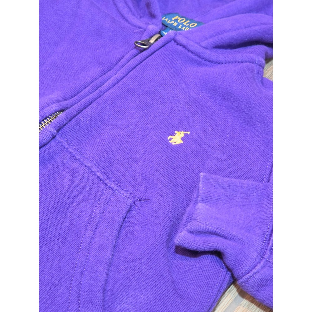 Polo Ralph Lauren Toddler Purple Fleece Full Zip Hoodie Yellow Pony 2T